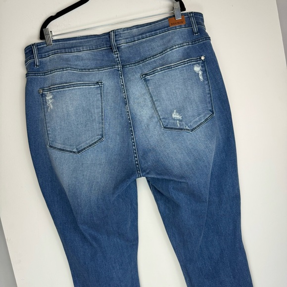 Judy Blue Skinny Jeans Sz 22W Distressed Raw Hem Stretch - Picture 9 of 13